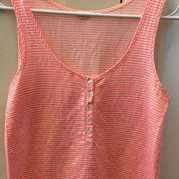 J. CREW peach sparkle tank top - Picture 2 of 7